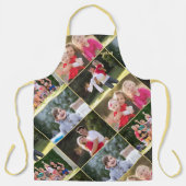 家族の子供のペット結婚の5つのフォトコラージュを作成 エプロン (正面)