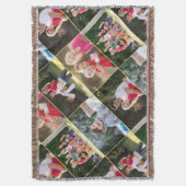 家族の子供のペット結婚の5つのフォトコラージュを作成 スローブランケット (正面縦)