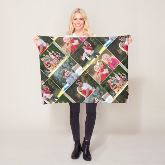 家族の子供のペット結婚の5つのフォトコラージュを作成 フリースブランケット (インサイチュ)