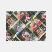 家族の子供のペット結婚の5つのフォトコラージュを作成 フリースブランケット (正面(横))