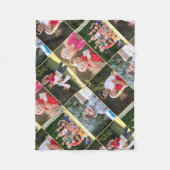 家族の子供のペット結婚の5つのフォトコラージュを作成 フリースブランケット (正面)