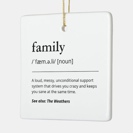 家族の定義クリスマスデコーキープサキーホリデー セラミックオーナメント (左)