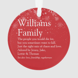 家族の定義フォトスノーフレークのクリスマス オーナメント