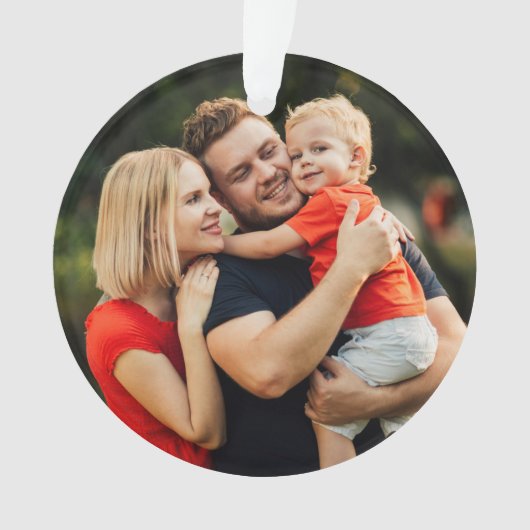 家族の定義フォトスノーフレークのクリスマス オーナメント (正面)