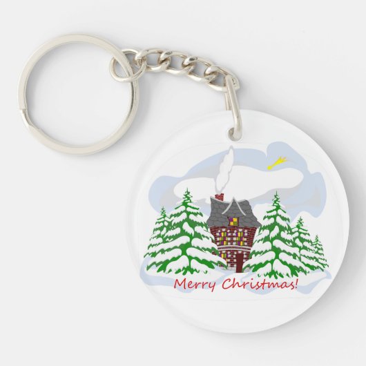 家族の家にやってくるクリスマス キーホルダー (正面)