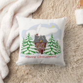 家族の家にやってくるクリスマス クッション (ブランケット)
