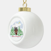 家族の家にやってくるクリスマス セラミックボールオーナメント (右)