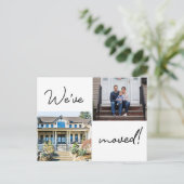 家族の家の写真を移カスタム動しました新しいアドレス ポストカード (スタンド正面)