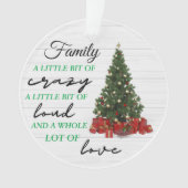 家族の小さな熱狂する愛のクリスマス オーナメント (正面)