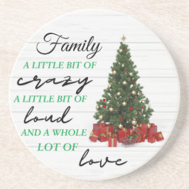家族の小さな熱狂する愛のクリスマス コースター