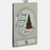 家族の小さな熱狂する愛のクリスマス シルバープレートバナーオーナメント (右)
