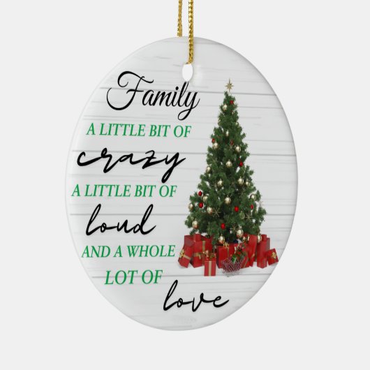 家族の小さな熱狂する愛のクリスマス セラミックオーナメント (右)