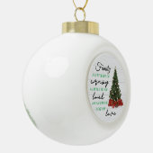 家族の小さな熱狂する愛のクリスマス セラミックボールオーナメント (左)