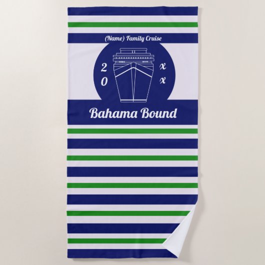 家族の巡航のためのパーソナライズなビーチタオル ビーチタオル (正面)