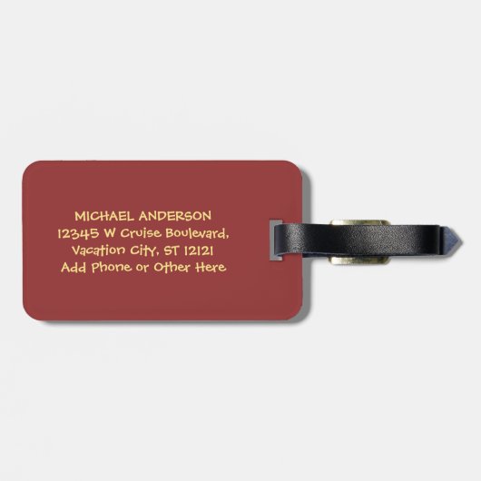 家族の巡航の休暇のおもしろいな船|の名前をカスタムする ラゲッジタグ (裏面横)