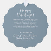 家族の平和ラブジョイカスタムクリスマスフォト文字 オーナメントカード (裏面)