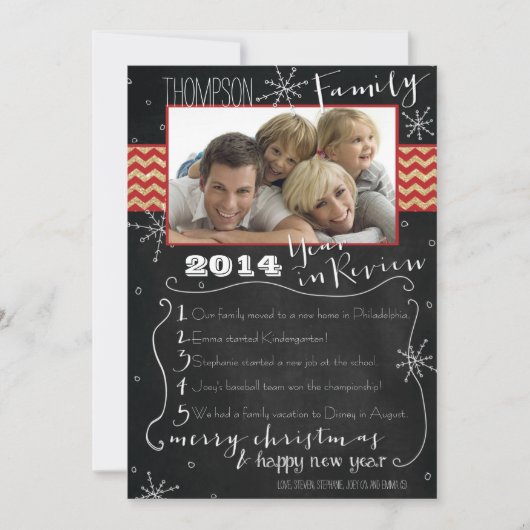 家族の年がレビュー写真のクリスマスカードに シーズンカード (正面)