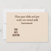 家族の年次再会 羽根 ゴルフトーナメント 招待状 (裏面)