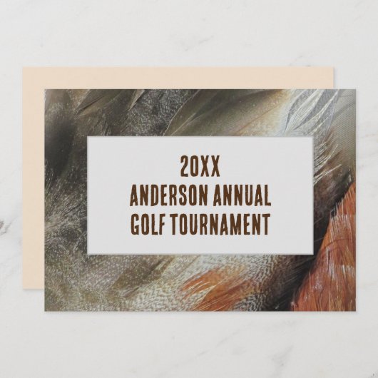 家族の年次再会 羽根 ゴルフ大会 招待状 (正面/裏面)