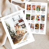 家族の年間の写真コラージュクリスマスカード 招待状