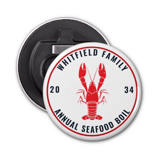 家族の年間水産物の沸騰ロブスター記念 栓抜き (正面)