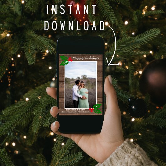 家族の幸せな休日クリスマス妊娠写真 シーズンカード