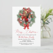 家族の幸せな写真フレームのクリスマスパーティー 招待状 (スタンド正面)