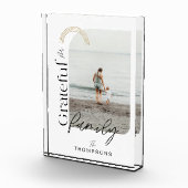 家族の幾何学的なモダンアーチ1写真に感謝 フォトブロック (右)