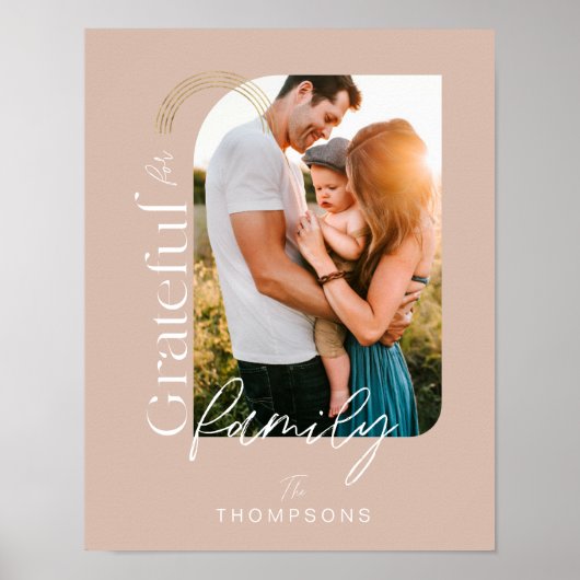 家族の幾何学的なモダンアーチ1写真に感謝 ポスター (正面)