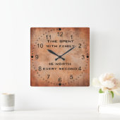 家族の引用文時計で過ごす時間 スクエア壁時計 (ホーム)