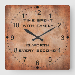 家族の引用文時計で過ごす時間 スクエア壁時計