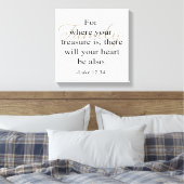 家族の引用文 – あなたの宝物がある場所… キャンバスプリント (インサイチュ (寝室))