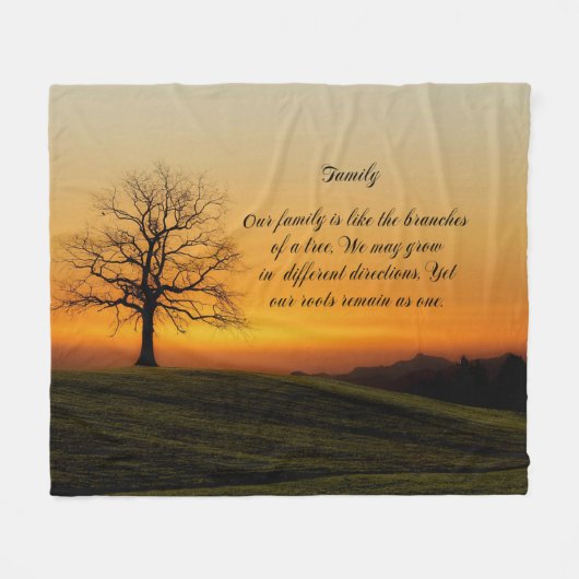 家族の引用文 フリースブランケット (正面(横))