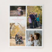 家族の強さ引用文と4家族のフォトコラージュ ジグソーパズル (縦)