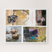 家族の強さ引用文と4家族のフォトコラージュ ジグソーパズル (横)