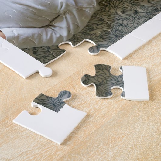 家族の強さ引用文と4家族のフォトコラージュ ジグソーパズル (側面)