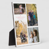 家族の強さ引用文と4家族のフォトコラージュ フォトプラーク (側面)