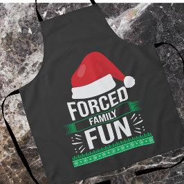家族の強制おもしろいクリスマスユーモア エプロン