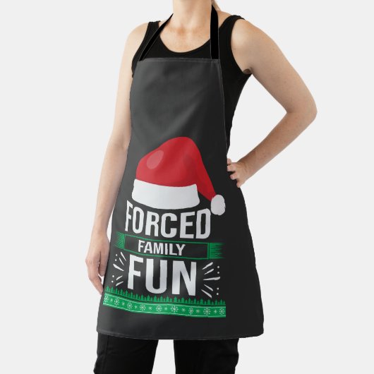 家族の強制おもしろいクリスマスユーモア エプロン (インサイチュ)