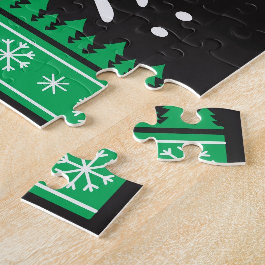 家族の強制おもしろいクリスマスユーモア ジグソーパズル (側面)