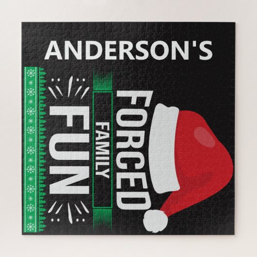 家族の強制おもしろいクリスマスユーモア ジグソーパズル (横)