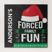 家族の強制おもしろいクリスマスユーモア ジグソーパズル (縦)