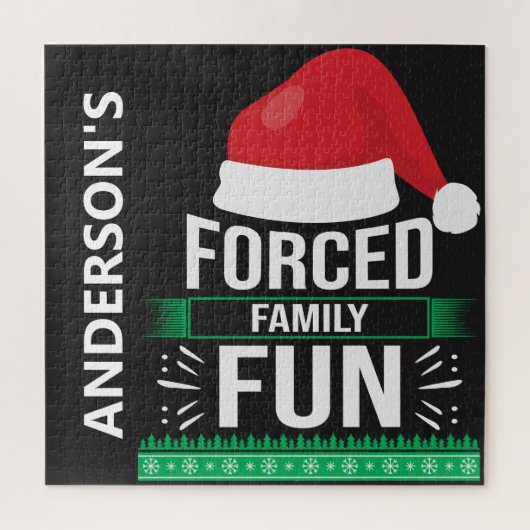 家族の強制おもしろいクリスマスユーモア ジグソーパズル (縦)