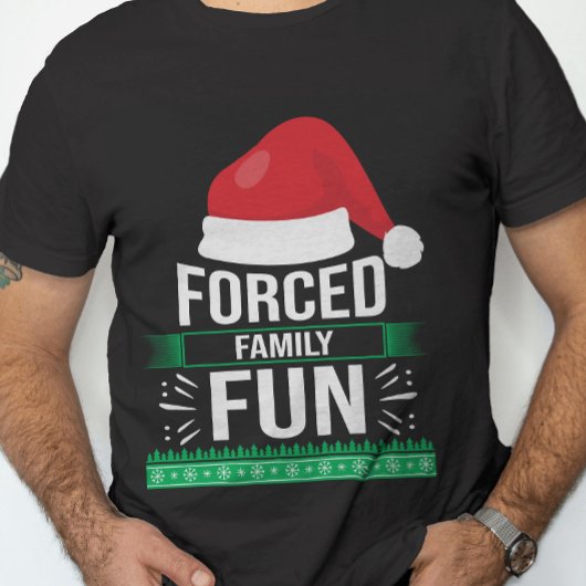 家族の強制おもしろいクリスマスユーモア Tシャツ