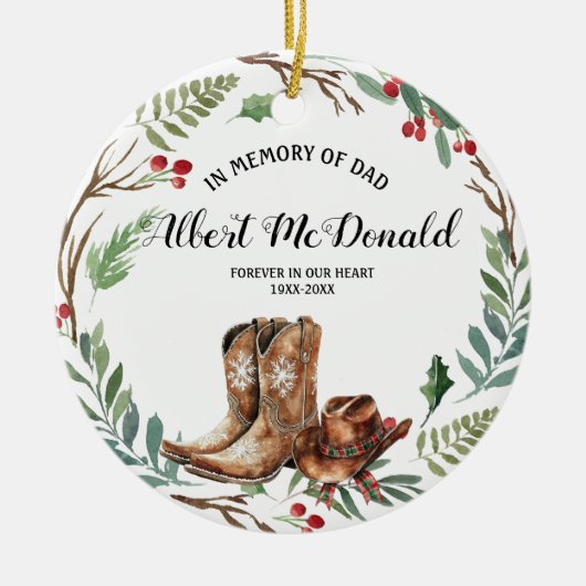 家族の形見の贈り物を愛する心の中で セラミックオーナメント (正面)