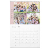 家族の思い出のフォトコラージュ カレンダー (1月 2027)