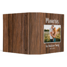 家族の思い出の名前フォトブラウンウッドスクラップブック