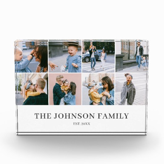 家族の思い出の洗練された写真コラージュ フォトブロック (正面)
