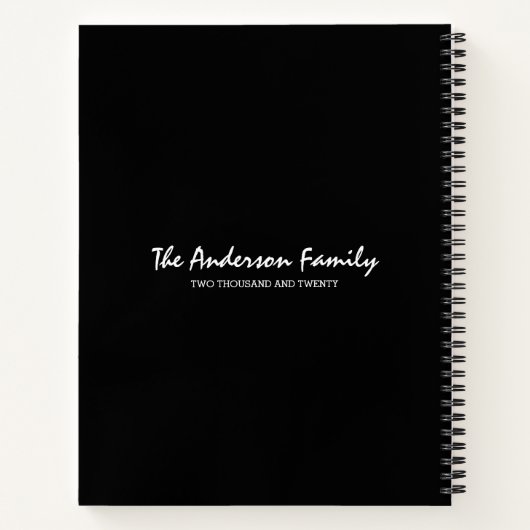 家族の思い出をこの「家族がすべて」９枚の写真コラージュ ノートブックで大切に。９枚の好きな写真をアッ ノートブック (裏面)