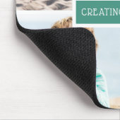 家族の思い出を作る写真コラージュ ターコイズ マウスパッド (コーナー)